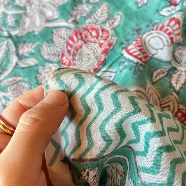 TOPANGA Homefurnishing India Block print curtain Green C 110×180cm