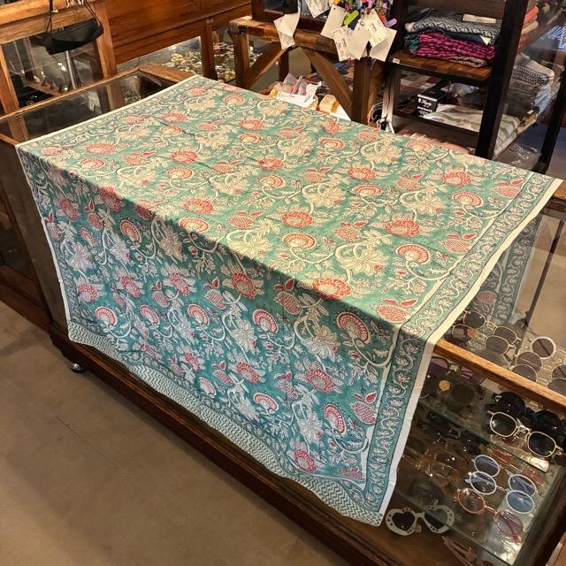 TOPANGA Homefurnishing India Block print curtain Green C 110×180cm