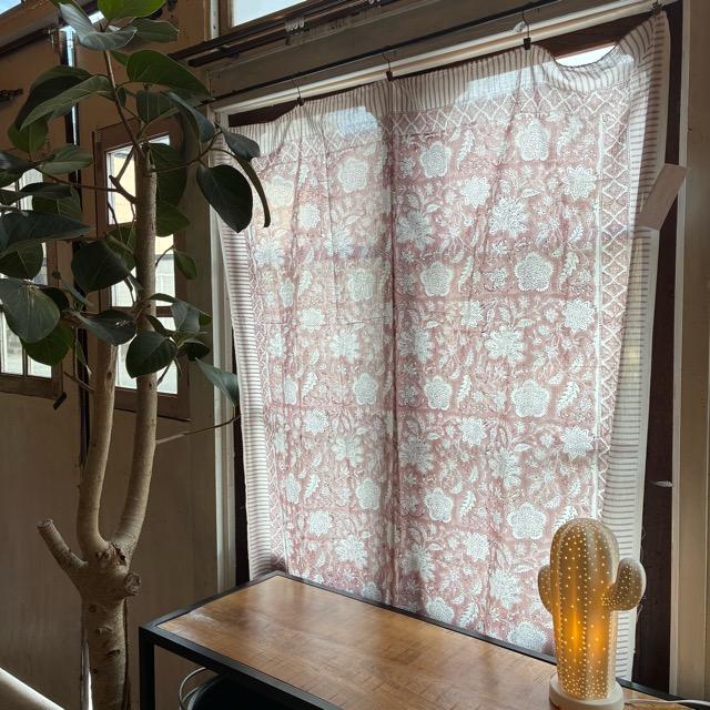 TOPANGA Homefurnishing India Block print curtain Warm G 110×180cm