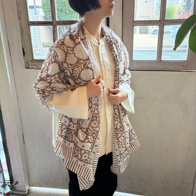 TOPANGA Homefurnishing India Block print curtain Warm G 110×180cm