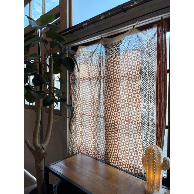 TOPANGA Homefurnishing India Mud dyeing Block print curtain A 110×180cm