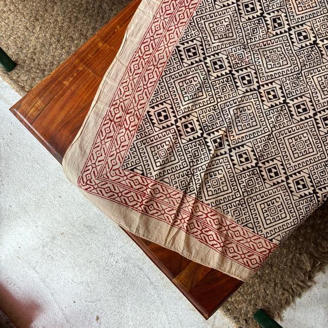 TOPANGA Homefurnishing India Mud dyeing Block print curtain B 110×180cm