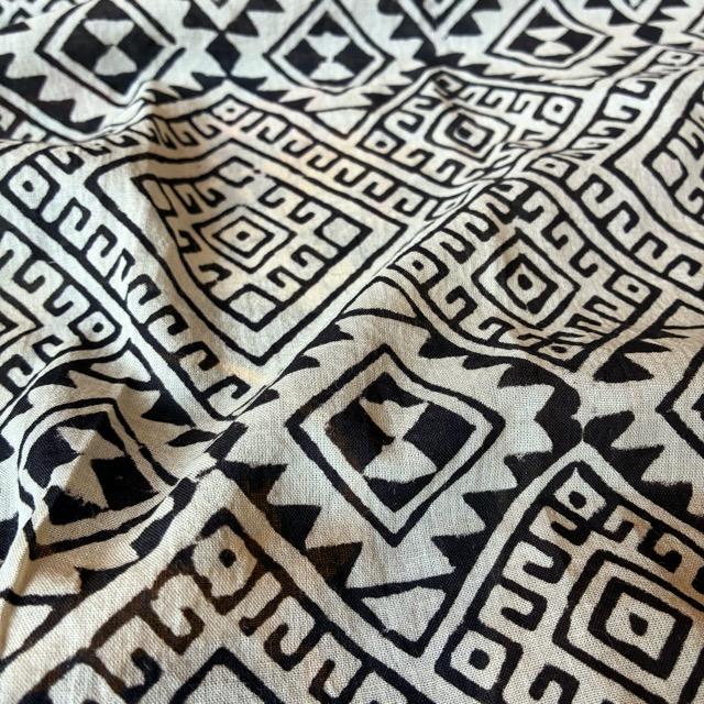 TOPANGA Homefurnishing India Mud dyeing Block print curtain B 110×180cm