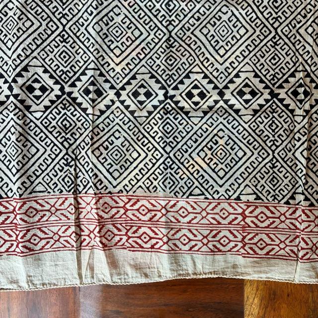 TOPANGA Homefurnishing India Mud dyeing Block print curtain B 110×180cm