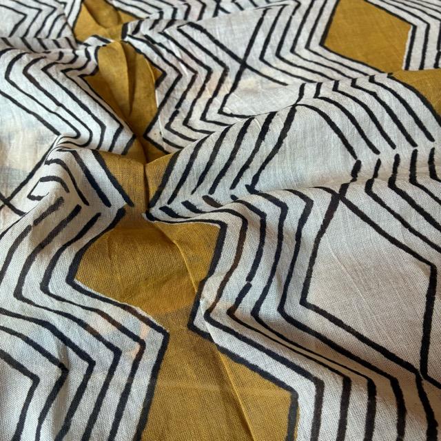 TOPANGA Homefurnishing India Mud dyeing Block print curtain C 110×180cm