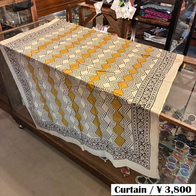 TOPANGA Homefurnishing India Mud dyeing Block print curtain C 110×180cm