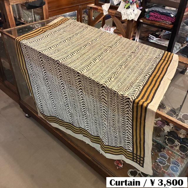 TOPANGA Homefurnishing India Mud dyeing Block print curtain E 110×180cm