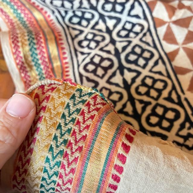 TOPANGA Homefurnishing India Mud dyeing Block print curtain F 110×180cm