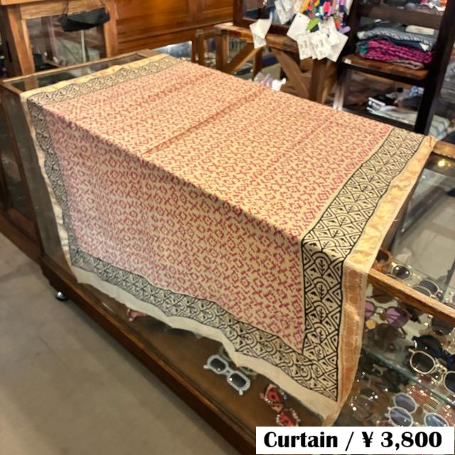 TOPANGA Homefurnishing India Mud dyeing Block print curtain G 110×180cm