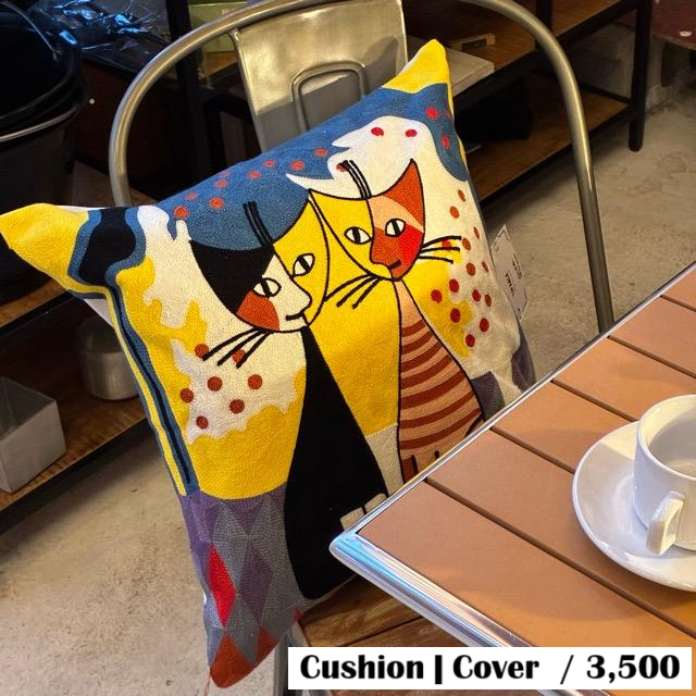 TOPANGA Homefurnishing Cat Embroidery Cushion Cover 45×45cm A　