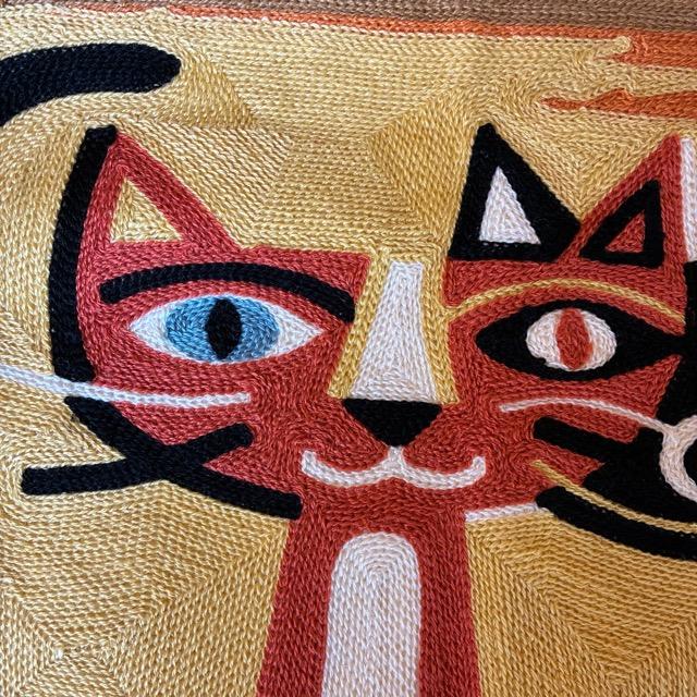TOPANGA Homefurnishing Cat Embroidery Cushion Cover 45×45cm C