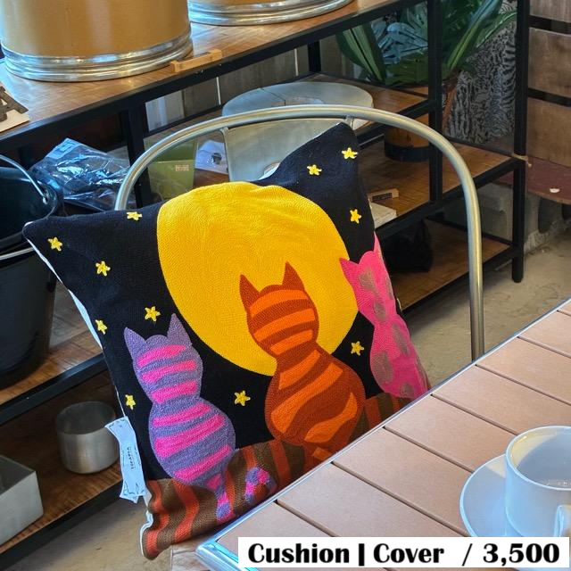 TOPANGA Homefurnishing Cat Embroidery Cushion Cover　45×45cm　D