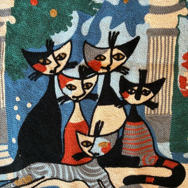 TOPANGA Homefurnishing Cat Embroidery Cushion Cover 45×45cm F