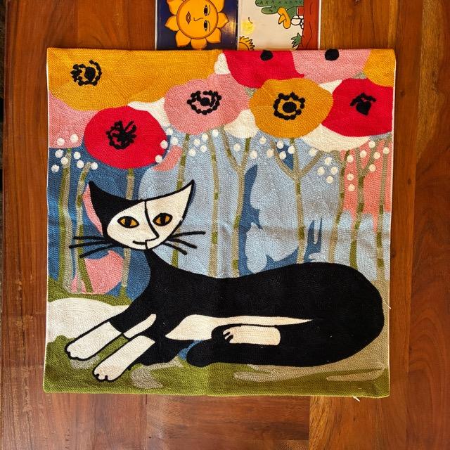 TOPANGA Homefurnishing Cat Embroidery Cushion Cover 45×45cm I