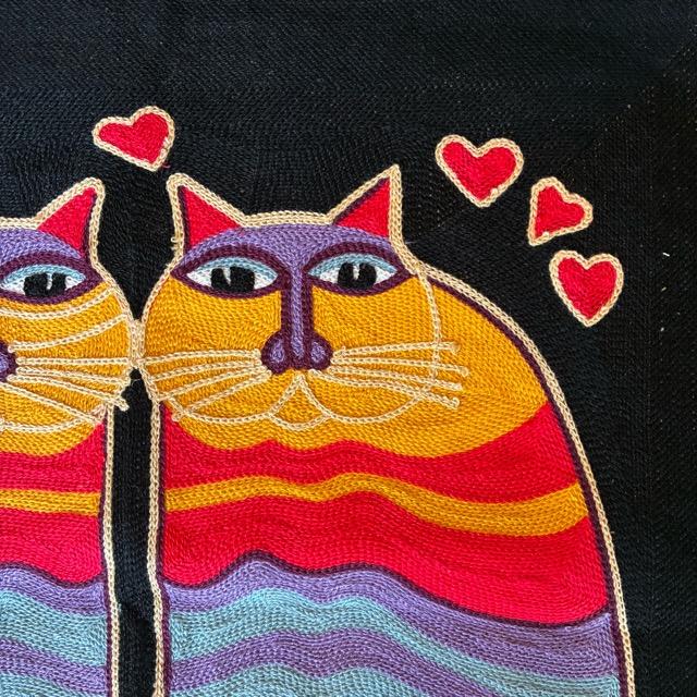 TOPANGA Homefurnishing Cat Embroidery Cushion Cover　45×45cm　J