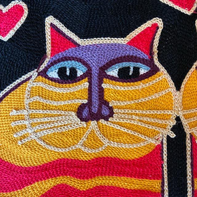 TOPANGA Homefurnishing Cat Embroidery Cushion Cover　45×45cm　J