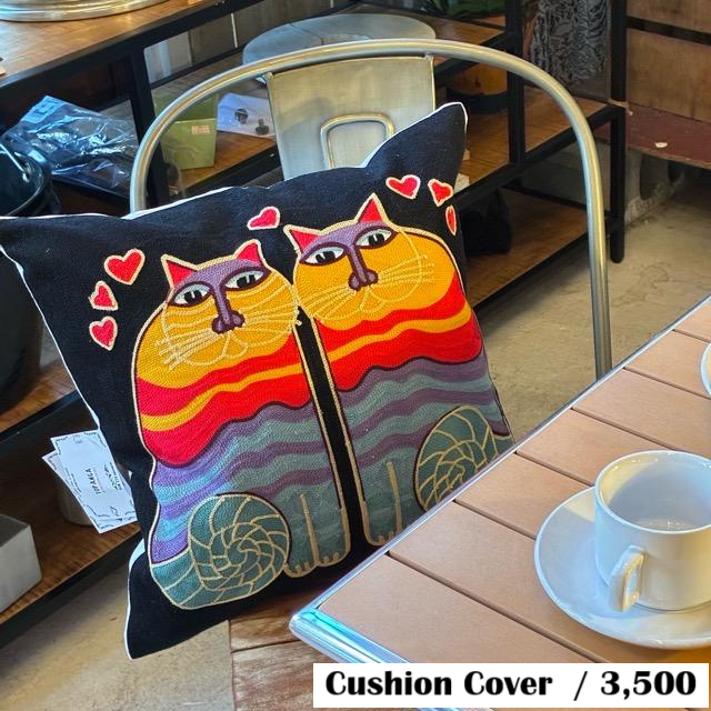 TOPANGA Homefurnishing Cat Embroidery Cushion Cover　45×45cm　J