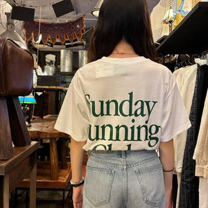 TOPANGA Lady's　グラフィックTシャツ　全2色　Sunday Running Club　 全２色　ホワイト　ブラック　カットソー　M　L　XL　メンズ　レディース　ユニセックス