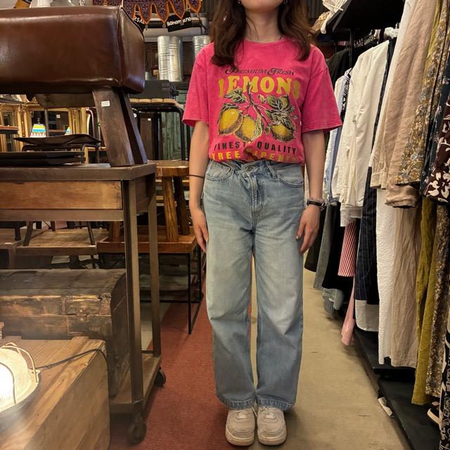 TOPANGA Lady's　グラフィックTシャツ　全2色　LEMONS　 全２色　ピンク　グリーン　カットソー　S　M　メンズ　レディース　ユニセックス