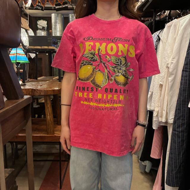 TOPANGA Lady's　グラフィックTシャツ　全2色　LEMONS　 全２色　ピンク　グリーン　カットソー　S　M　メンズ　レディース　ユニセックス