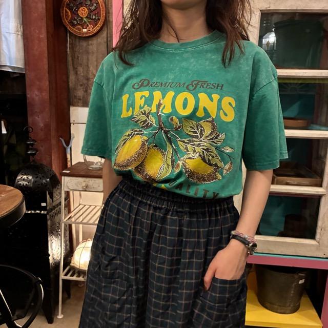 TOPANGA Lady's　グラフィックTシャツ　全2色　LEMONS　 全２色　ピンク　グリーン　カットソー　S　M　メンズ　レディース　ユニセックス