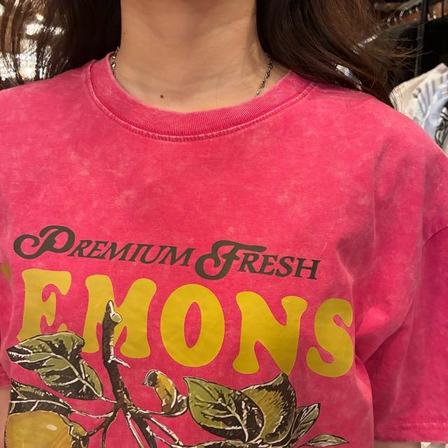 TOPANGA Lady's　グラフィックTシャツ　全2色　LEMONS　 全２色　ピンク　グリーン　カットソー　S　M　メンズ　レディース　ユニセックス
