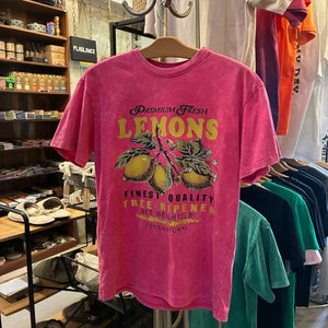 TOPANGA Lady's　グラフィックTシャツ　全2色　LEMONS　 全２色　ピンク　グリーン　カットソー　S　M　メンズ　レディース　ユニセックス