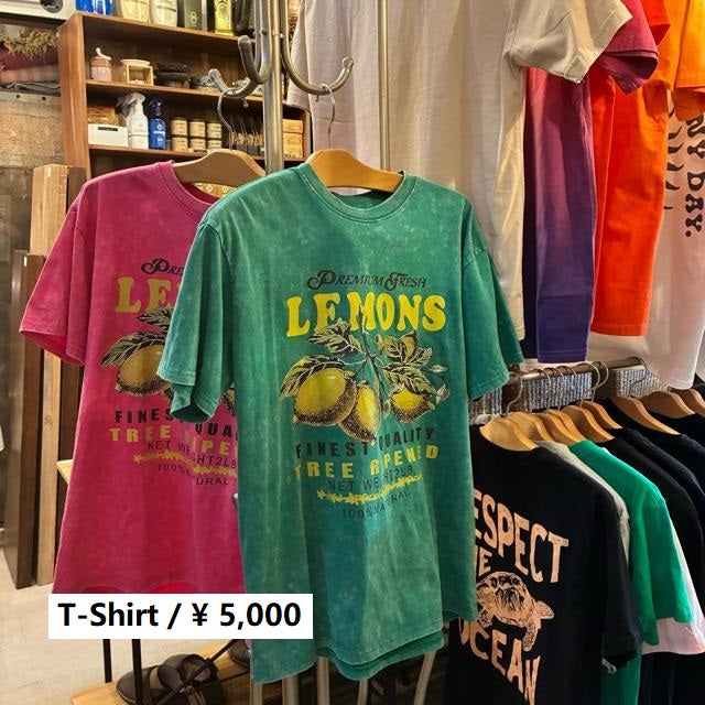 TOPANGA Lady's　グラフィックTシャツ　全2色　LEMONS　 全２色　ピンク　グリーン　カットソー　S　M　メンズ　レディース　ユニセックス