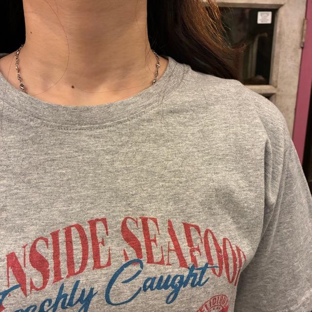 TOPANGA Lady's　グラフィックTシャツ　OCEANSIDE SEAFOOD　 ライトグレー　サカナ　フィッシュ　カットソー　S　M　L　メンズ　レディース　ユニセックス