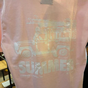 TOPANGA Lady's　グラフィックTシャツ　SUMMER　 ライトピンク　車　クルマ　アウトドア　カットソー　M　L　XL　メンズ　レディース　ユニセックス