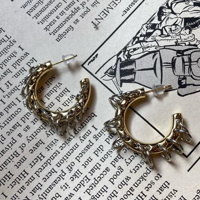 TOPANGA Jewelry　リングリングフープピアス　ゴールド　ファッション　ジュエリー　パンク　シルバー　サージカルステンレス　キャッチ　スタッド