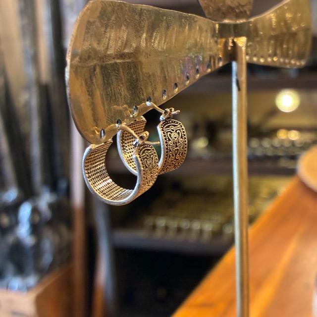 TOPANGA Jewelry Ancient Fat Hoop Earrings, Silver, Jewelry, Ring, Hoop Earrings, Simple, Unisex, Men's, Women's, Mail Order