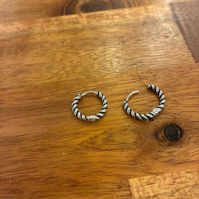 TOPANGA Jewelry Twisted Hoop Earrings, Silver, Jewelry, Ring, Hoop Earrings, Simple, Unisex, Men's, Women's, Gift, Mail Order