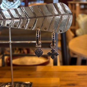 TOPANGA Jewelry Crown & Cross Hoop Earrings, Silver, Jewelry, Ring, Hoop Earrings, Simple, Unisex, Men's, Women's, Mail Order　