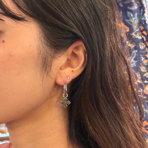 TOPANGA Jewelry Crown & Cross Hoop Earrings, Silver, Jewelry, Ring, Hoop Earrings, Simple, Unisex, Men's, Women's, Mail Order　