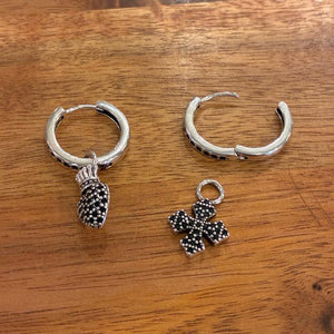 TOPANGA Jewelry Crown & Cross Hoop Earrings, Silver, Jewelry, Ring, Hoop Earrings, Simple, Unisex, Men's, Women's, Mail Order　