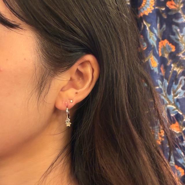 TOPANGA Jewelry　フリンジスターピアス　全2色　ゴールド　シルバー　ジュエリー　リング　フープピアス　シンプル　ユニセックス　メンズ　メール便