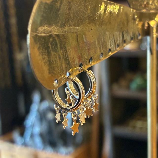 TOPANGA Jewelry　フリンジスターピアス　全2色　ゴールド　シルバー　ジュエリー　リング　フープピアス　シンプル　ユニセックス　メンズ　メール便