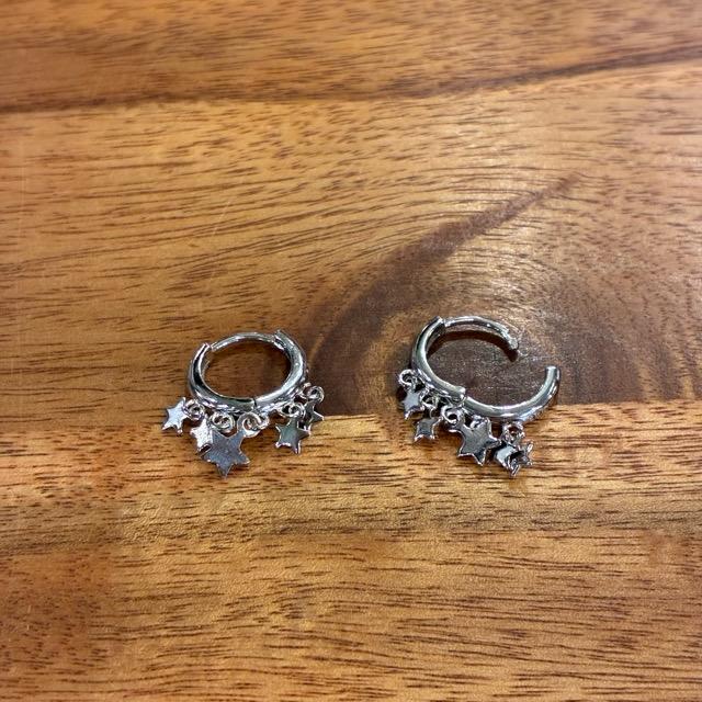 TOPANGA Jewelry　フリンジスターピアス　全2色　ゴールド　シルバー　ジュエリー　リング　フープピアス　シンプル　ユニセックス　メンズ　メール便