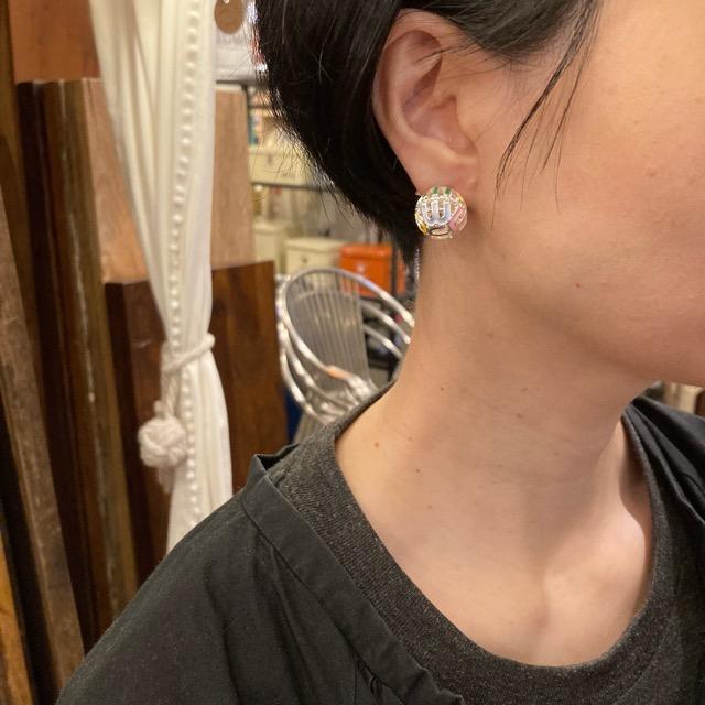 TOPANGA Jewelry　m&mカラフルボールリバーシブルピアス　パステル　ジュエリー　シルバー　キャッチ　スタッド　2way　ギフト　プレゼント