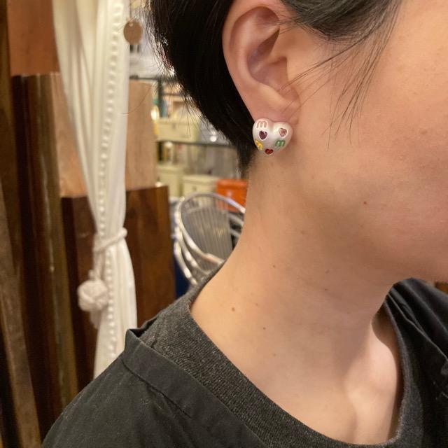 TOPANGA Jewelry　m＆ハートカラフルピアス　ジュエリー　シルバー　キャッチ　スタッド　2way　ギフト　プレゼント