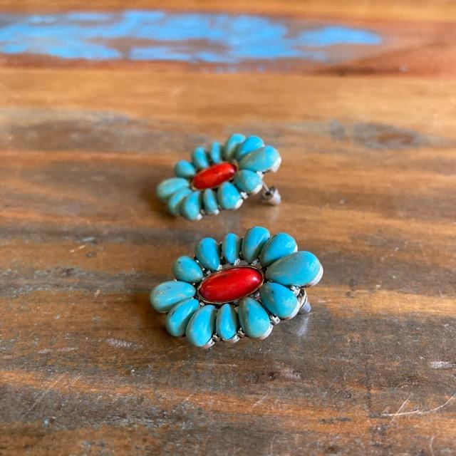 TOPANGA Jewelry　ボヘミアンターコイズピアス　SUNFLOWER　ジュエリー　キャッチ　boho　ギフト　プレゼント