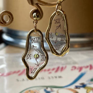 TOPANGA Jewelry Melting Clock Earrings / The Persistence of Memory Painting Art Jewelry Catch Gift