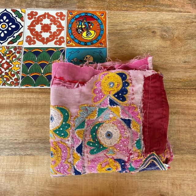 INDIA Vintage Rabari embroidered fabric 50×190cm 24000-1