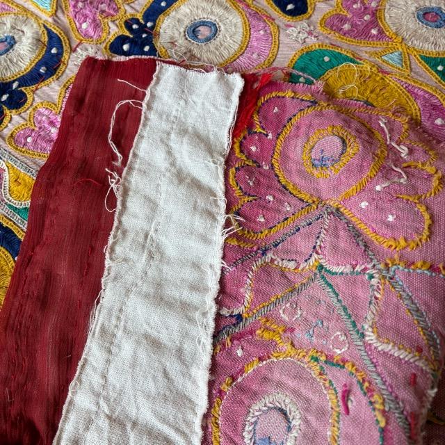 INDIA Vintage Rabari embroidered fabric 50×190cm 24000-1