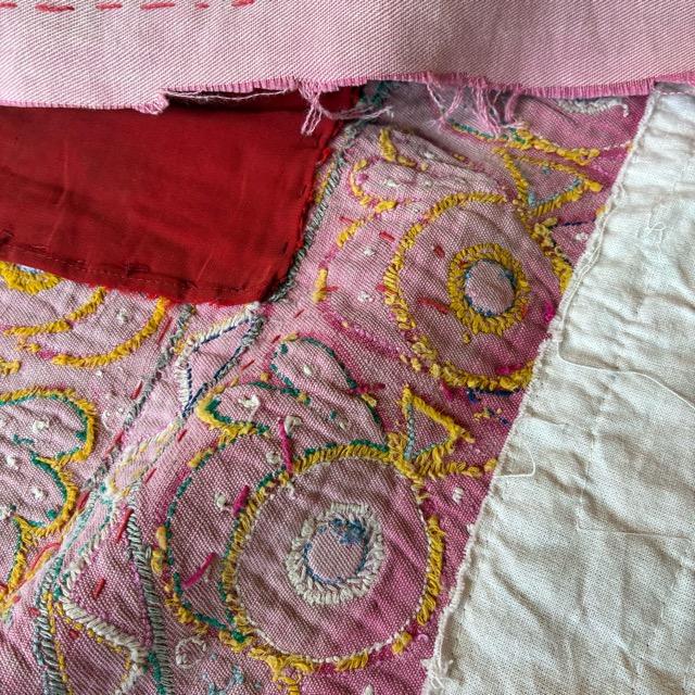 INDIA Vintage Rabari embroidered fabric 50×190cm 24000-1