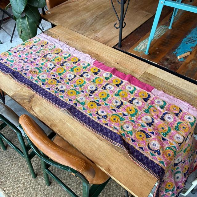 INDIA Vintage Rabari embroidered fabric 50×190cm 24000-1