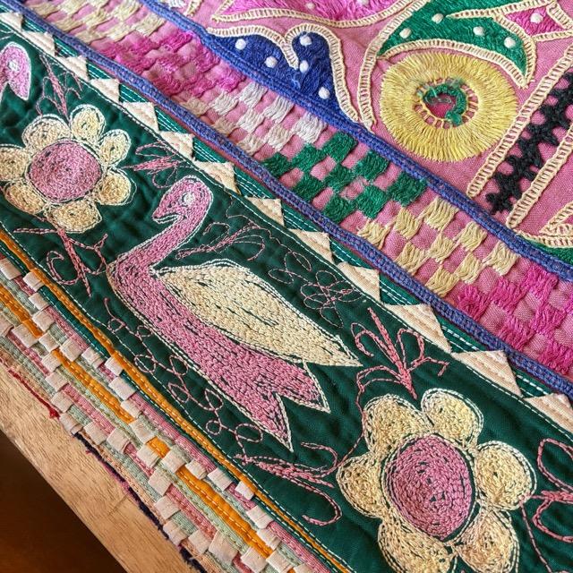 INDIA　Vintage Rabari embroidered fabric　62×180cm　25000-1