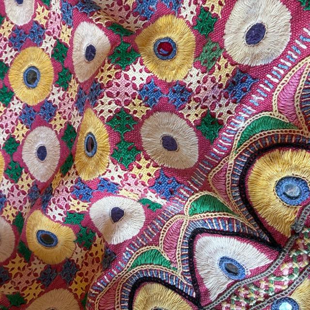 INDIA Vintage Rabari embroidered fabric 60×180cm 25000-2