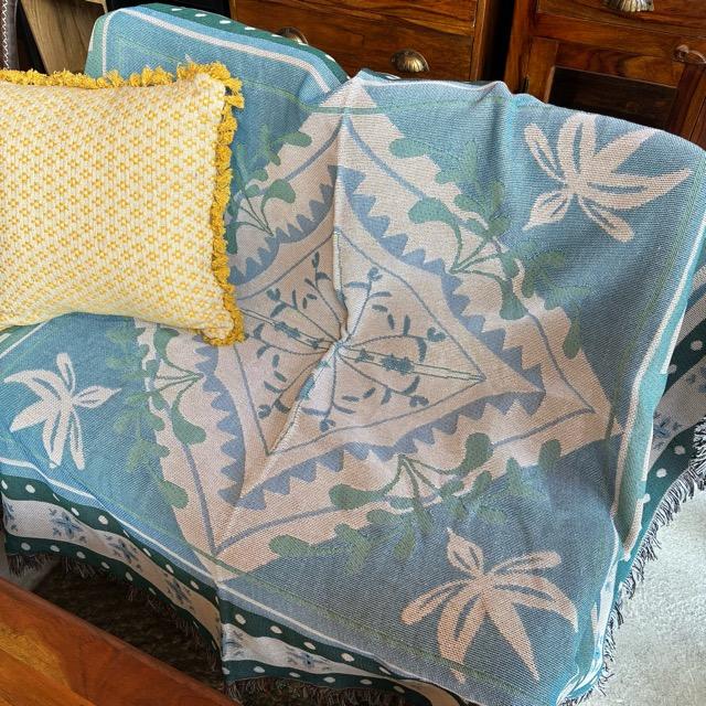 TOPANGA Homefurnishing Bohemian throwket A 130×160cm Blue